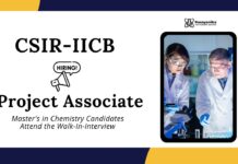 Project Associate Jobs at CSIR - IICB | MSc Chemistry Candidates Apply