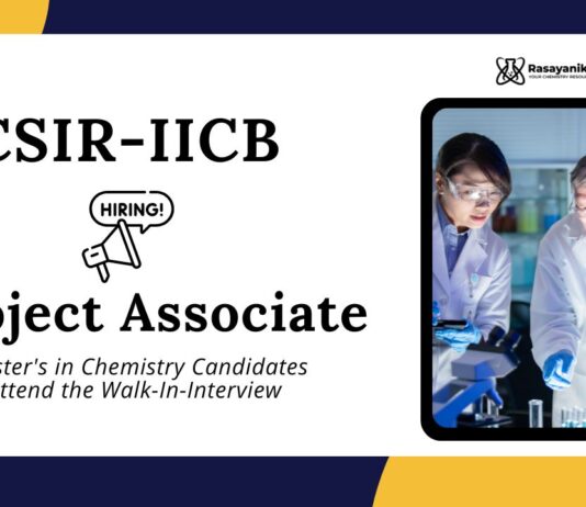 Project Associate Jobs at CSIR - IICB | MSc Chemistry Candidates Apply