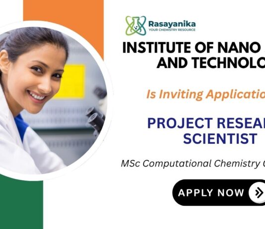 Scientist Job at Institute of Nano Science and Technology | Chemistry Job