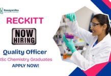 Reckitt Jobs - Quality Officer Role | Chemistry Jobs 