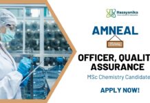 MSc Chemistry Job at Amneal | Quality Assurance Officer Role QA Job at Amneal Apply Now for MSc Chemistry Jobs