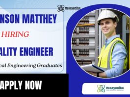 Quality Engineer Job at Johnson Matthey | Chemical Engineers Apply Now