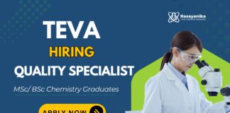  Teva Careers: Quality Specialist Role | Chemistry Jobs in Bangalore
