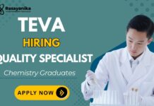 Quality Specialist Job at Teva MSc Chemistry Graduates Apply Now