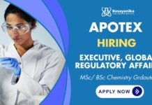 Organic Chemistry Jobs at Apotex | Apply for Regulatory Affairs Job Regulatory Affairs Job at Apotex | MSc Organic Chemistry Graduates Apply Now