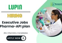 Executive Jobs at Lupin | BSc Chemistry Candidates Apply Now