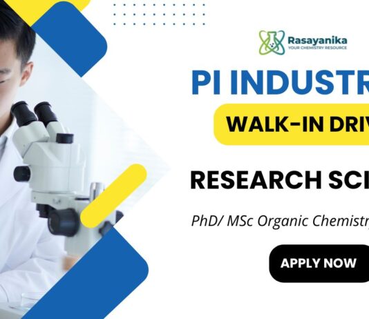 Scientist Job at PI Industries Apply Now for the Chemical Engineering Job