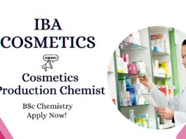 Cosmetics Production Jobs at Iba Cosmetics | BSc Chemistry Jobs 