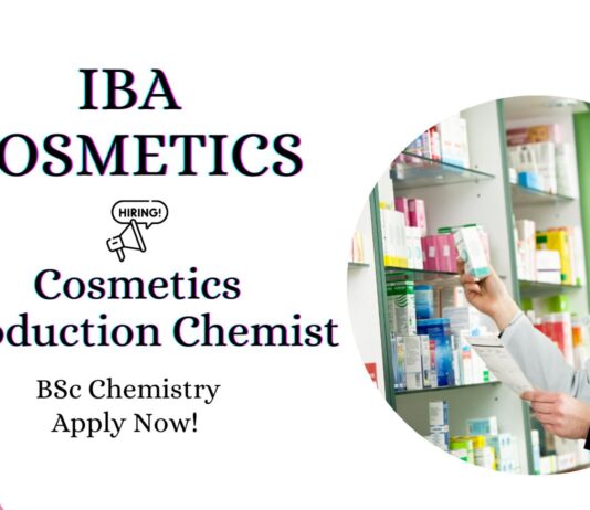 Cosmetics Production Jobs at Iba Cosmetics | BSc Chemistry Jobs 