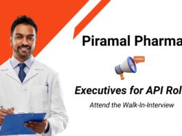 Executive Jobs at Piramal Pharma | Chemistry Candidates Attend the Walk-In-Interview 