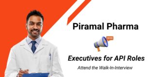 Executive Jobs at Piramal Pharma | Chemistry Candidates Attend the Walk-In-Interview 