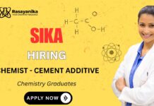 Chemist- Cement Additive Job Openings at Sika – Apply Online Sika Careers Chemist Job BSc Chemistry Graduates Apply Now