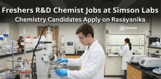 Freshers R&D Chemistry Jobs at Simson Labs - Chemistry Candidates Apply on Rasayanika