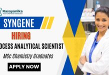 MSc Chemistry Job at Syngene | Apply Now for the Scientist Position Syngene Careers Process Analytical Scientist Job Apply Now for the Chemistry Job