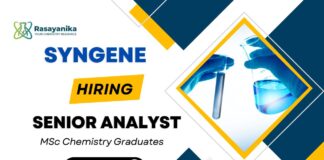 Analyst Job at Syngene | MSc Chemistry Graduates Apply Now Syngene Careers Senior Analyst Job Apply Now for Chemistry Job