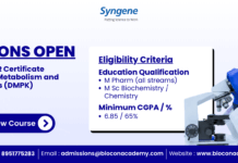 Syngene–JSS AHER Certificate Program Admissions Open For Batch 1