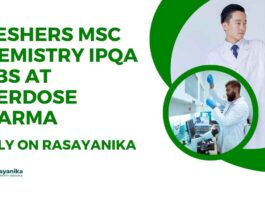 MSc Chemistry IPQA Jobs at Therdose Pharma