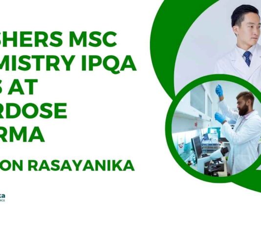 MSc Chemistry IPQA Jobs at Therdose Pharma