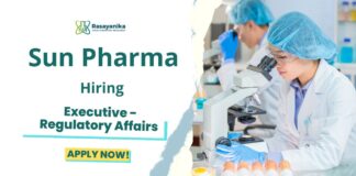 Executive Jobs at Sun Pharma | MSc Chemistry Candidates Apply Now