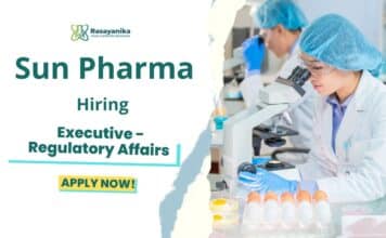 Executive Jobs at Sun Pharma | MSc Chemistry Candidates Apply Now