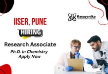 Research Associate Jobs at IISER Pune | Chemistry PhD Candidates Apply