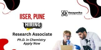 Research Associate Jobs at IISER Pune | Chemistry PhD Candidates Apply