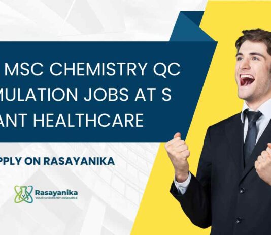 Chemistry Formulation Jobs at S Kant Healthcare