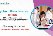 Chemistry Jobs at Zydus LifeSciences | Attend the Walk-In Interview