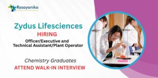 Chemistry Jobs at Zydus LifeSciences | Attend the Walk-In Interview