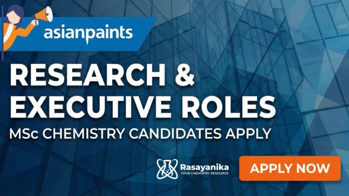 Research Jobs at Asian Paints | MSc Chemistry Jobs