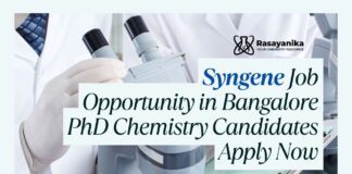 Research Jobs at Syngene | PhD Chemistry Candidates Apply Now