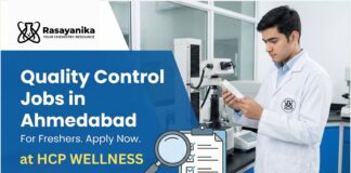 Quality Control Jobs in Ahmedabad for Freshers |  Apply at HCP Wellness PVT. LTD