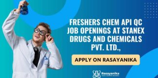 Freshers Chem API QC Job Openings at Stanex Drugs and Chemicals Pvt. Ltd., Apply on Rasayanika