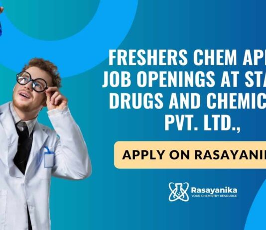 Freshers Chem API QC Job Openings at Stanex Drugs and Chemicals Pvt. Ltd., Apply on Rasayanika