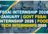 FSSAI Internship 2026 January | Govt FSSAI Internship 2026 | Food Tech Internships 2026
