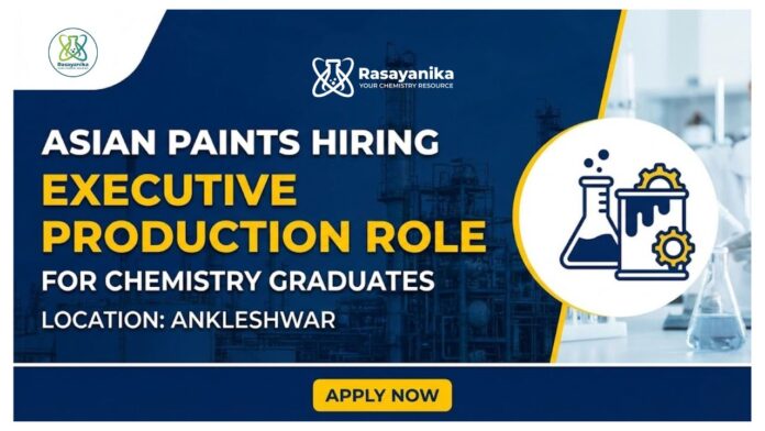 Executive Jobs at Asian Paints | MSc Chemistry Jobs