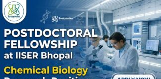 Postdoctoral Fellowship at IISER Bhopal | Chemical Biology Research Positions