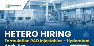 R&D Jobs at Hetero | FRD Injectables Job Role in Hyderabad Apply 