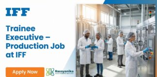 Trainee Executive Jobs at IFF | Chemical Engineering Candidates Apply Now