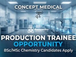 Trainee Jobs at Concept Medical | Freshers Jobs | Chemistry Candidates Apply Now