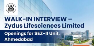 Zydus Careers | Chemistry Candidates Attend the Walk-In Interview