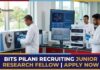 JRF Jobs at BITS Pilani | MSc Chemistry Graduates Apply Now