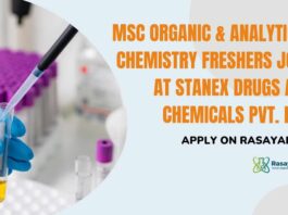 Freshers Chemistry API Jobs at Stanex Drugs and Chemicals Pvt. Ltd., Apply on Rasayanika