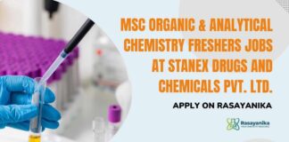 Freshers Chemistry API Jobs at Stanex Drugs and Chemicals Pvt. Ltd., Apply on Rasayanika