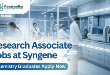 Research Associate Role at Syngene – Process Analytics Career Opportunity Research Associate Jobs at Syngene | Apply Now For The Role