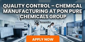 Chemistry Jobs at Gujarat | Apply Now for QC Jobs at at Pon Pure Chemicals Quality Control Jobs at Pon Pure Chemicals Group | Chemistry Graduates Apply Now