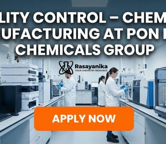 Quality Control Jobs at Pon Pure Chemicals Group | Chemistry Graduates Apply Now