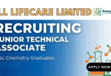 BSc Chemistry Jobs at HLL Lifecare Limited | Apply Now Junior Technical Associate at HLL Lifecare Limited | BSc Chemistry Graduates Apply Now