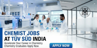 Chemist Jobs at TÜV SÜD India | Chemistry Graduates Apply Now 