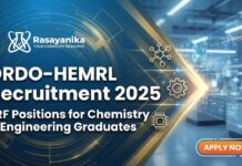 Govt DRDO-HEMRL Recruitment 2025: JRF Positions for Chemistry & Engineering Graduates DRDO-HEMRL Recruitment 2025: JRF Positions for Chemistry & Engineering Graduates
